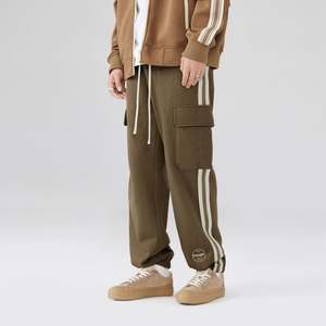 Pantalones de chándal para hombre con logotipo personalizado de talla grande, pantalones de chándal de algodón de tela de gamuza holgados para exteriores, Unisex - Product Image 1