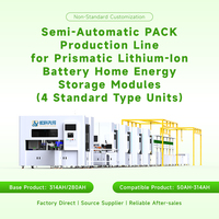 Module de stockage d'énergie domestique à cellules au lithium prismatiques, ligne semi-automatique, multi-tension, capacité personnalisable, ensemble de 4 machines