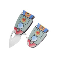 Mini couteau pliant portable d'extérieur en acier inoxydable, petit couteau EDC en forme de poisson, couteau à clé, éplucheur de fruits pour le camping