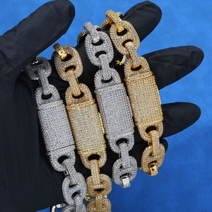 Cadenas Cubanas de Moissanita con Diseño de Grano de Café Personalizado, Plata S925, Estilo Hip Hop Urbano, VVS1, Joyería de Mano Iced Out Bling, Fabricante Personalizado - Product Image 6