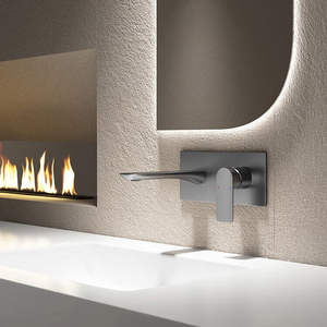 Rubinetto da <span class=keywords><strong>Bagno</strong></span> <span class=keywords><strong>Gessi</strong></span> Minimalista a Incasso a Parete, Acqua Calda e Fredda, Tutto in Rame con Valvola in Ceramica - Product Image 1