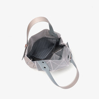 Sac fourre-tout carré géométrique en PU pour femmes, portable, imperméable, avec fermeture ouverte, style décontracté, doublure, 5 couleurs en stock