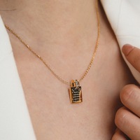 Nouveau collier YW avec pendentif lettre carrée, chaîne de clavicule, et anneau simple en zircon