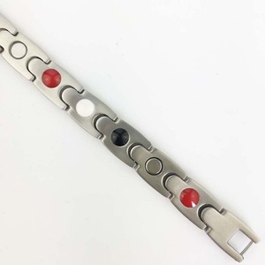 CAMAZ CM 9016 Bracelet en acier inoxydable argenté 316L, chaîne et maillons thérapeutiques à énergie quantique, OEM ODM - Product Image 2