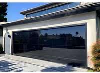 Pintu Garasi Villa Modern Otomatis Elektrik dengan Remote Control, Desain Lipat Anti Maling, Panel Kaca Tempered dan Aluminium Alloy