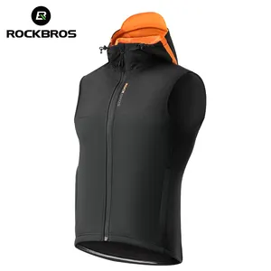 ROCKBROS Sport ärmellos Thermofleece Winddichte Weste Herren reflektierendes Logo Laufweste Windstopper Winddichte Radweste