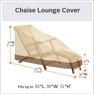 Housse de chaise longue de jardin en tissu Oxford imperméable argenté 210D, housse de canapé à blocs de couleur - Product Image 2