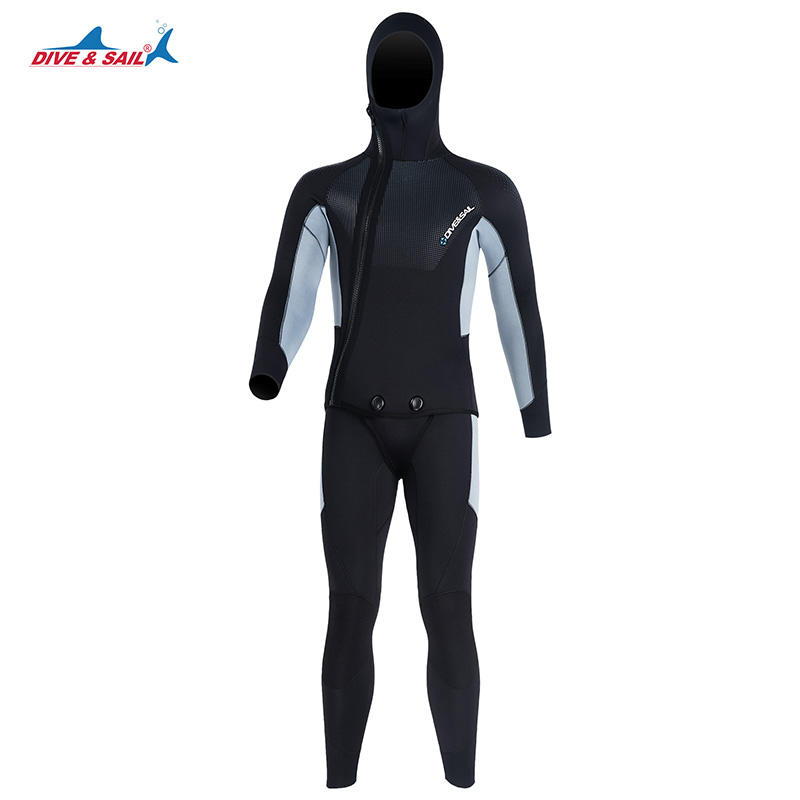 DIVE&SAIL 5mmネオプレンオープンセル前ジッパーウェットスーツ