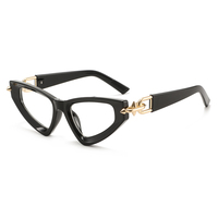 Lunettes anti-lumière bleue personnalisées Twooo T1624, design triangle PC métal, verrouillage à flèche, œil de chat