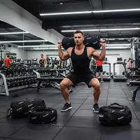VIGFIT Sac de frappe lesté réglable non rempli pour entraînement de force, avec poignées, en matériau Cordura 1000D, pour la maison et la salle de sport