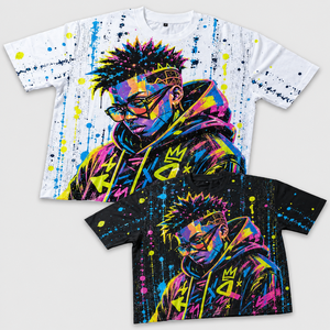 เสื้อยืดโอเวอร์ไซส์สีขาวคุณภาพสูง ผ้าคอตตอนหนา ทรงบ็อกซี่ พิมพ์ลายดิจิตอลตามสั่ง สำหรับผู้ชาย ขายส่ง - Product Image 2