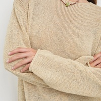 Nouvelle Collection – Pull en Maille Tricotée pour Femme, Col Rond, Coupe Ample, Couleur Unie, Léger et Respirant, Idéal pour l'Été