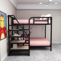 Lit mezzanine moderne en métal, gain de place, avec espace inférieur multifonctionnel, en acier tubulaire robuste de 1,2 mm, pour adultes