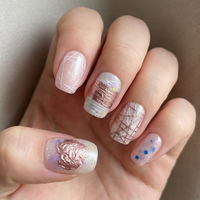 10 faux ongles carrés courts de luxe, couvrance totale, faits à la main en ABS, pré-conçus pour le nail art DIY, réutilisables