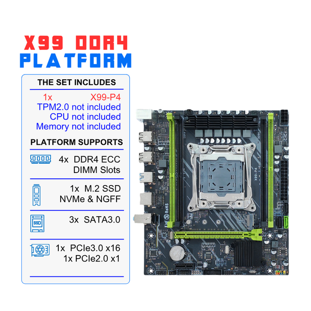 NEW X99 C612 Chipset PC Motherboard LGA2011-3 Supports Intel Xeon E5 Dual-channel DDR4 ECC RAM SATA3.0 NVME M.2 X99 Motherboard