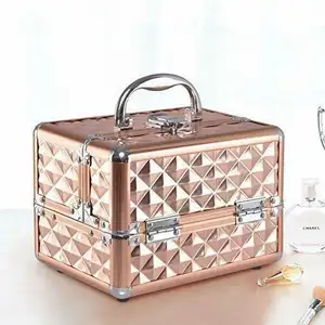 Bingo Cosmetic Box Vanity Lockable Beauty Makeup Nail Jewelry Portable Case Cosmetic Bags