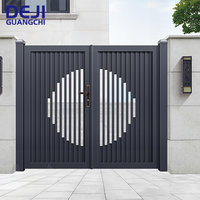 Porte d'entrée en aluminium personnalisable au design simple, facile à installer, portail battant