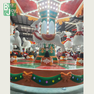 Atracciones de Feria Atractivas y Económicas para Parque Temático Navideño, Carrusel Pequeño de 6 Asientos en Venta - Product Image 6