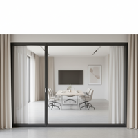 Système de mur-rideau en verre à cadre étroit en alliage d'aluminium, design moderne, insonorisé, pour bureau, hôtel, salon, cloison, garantie 5 ans