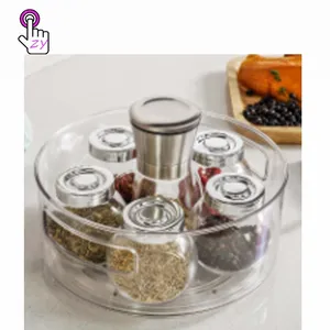 360 Turntable Clear Spinning Spice Rack Kunststoff Transparenter Aufbewahrung behälter Pantry Organizer für die Küche