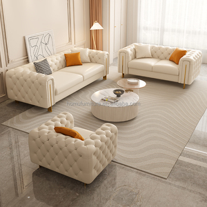 Canapé sectionnel nordique de luxe moderne capitonné trois places avec structure métallique, rembourrage <span class=keywords><strong>en</strong></span> éponge, écologique et durable pour appartement - Product Image 6