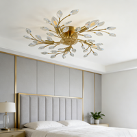 Lustre de plafond en cristal de fer JACKSUN 22,83'' Luxe Branche pour chambre à coucher Salon