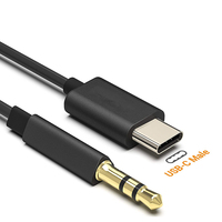 Puce audio personnalisée Câble audio auxiliaire pour adaptateur de voiture de type C à prise 3.5mm Câble audio Microphone haut-parleur