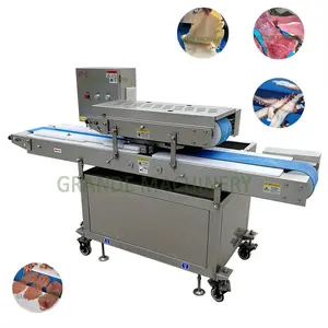 Automatic Industrial Horizontal Beef Chicken Breast Heart Duck Gizzard Fish Squid Fronds Salmon Octopus Slicing Cutting Machine