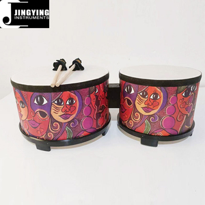 2024 Jingying Music Orff <span class=keywords><strong>Instrumento</strong></span> de percusión para niños, venta al por mayor 8 + 10 pulgadas <span class=keywords><strong>Bongo</strong></span> Drums Hand Clapped Drum African Drum - Product Image 2