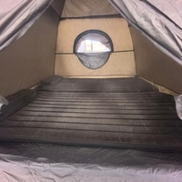 Tente dôme camouflage portable quatre saisons Oxford 2x2m + 2 sacs de couchage + 2 matelas pneumatiques gonflables - Tentes de camping en plein air