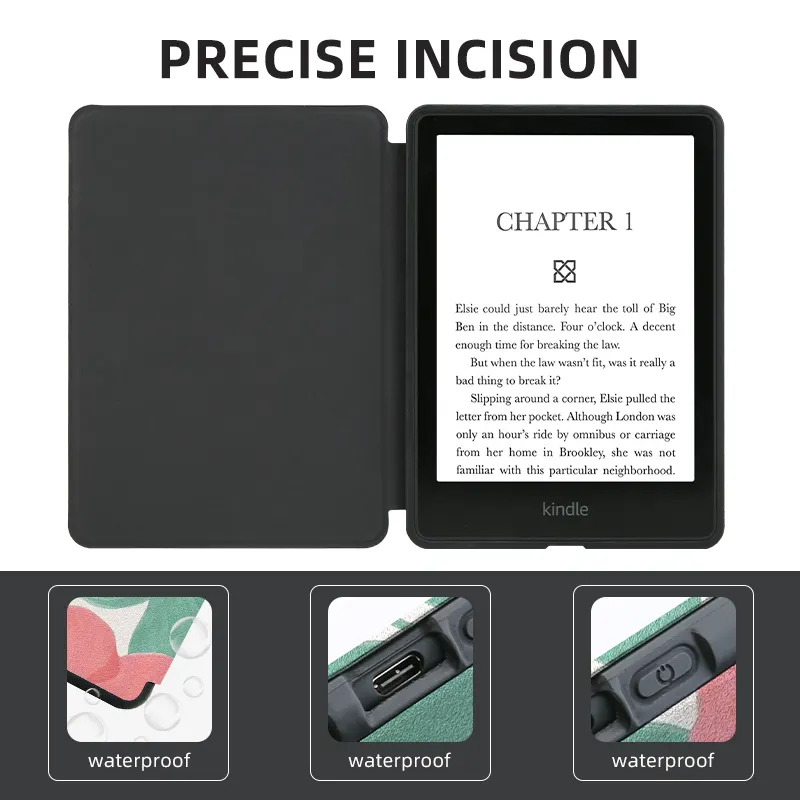 Custom Design Case for Kindle Paperwhite 11th 2022kindle Leather Lightweight Cover with Auto Sleep/Wake Hand