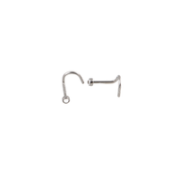 G23 Titanium Flat Back Bezel Set Jeweled Nose Screw Body Jewelry Flat Head with Octane Gem