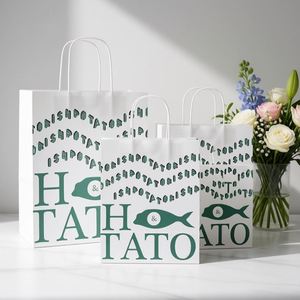 Bolsas de Papel Kraft Blancas Ecológicas con Logotipo Personalizado, Bolsas de Empaque para Alimentos con Material Ecológico y Precio Directo de Fábrica - Product Image 1