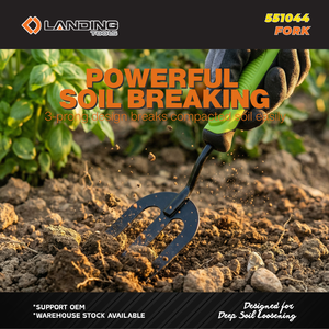 Forca da Giardino a 3 Denti in Acciaio al Carbonio Resistente 551044 con Impugnatura in Gomma Morbida per Diserbo, Coltivazione e Aerazione del Terreno - Product Image 3