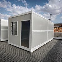 Maison conteneur pliable de 20 pieds, maison modulaire extensible préfabriquée, villa portable en structure acier pliable