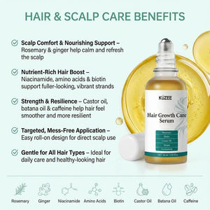 เซรั่มบำรุงหนังศีรษะและเร่งผมยาว 2-IN-1 สูตรสดชื่นด้วยโรสแมรี่ ไนอะซินาไมด์ กรดอะมิโน ขิง ไบโอติน และน้ำมันละหุ่ง - Product Image 3