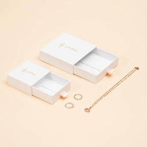 Boîtes à bijoux rigides en papier recyclable avec pochette en velours, vente chaude, boîte cadeau pour boucles d'oreilles avec logo personnalisé - Product Image 3