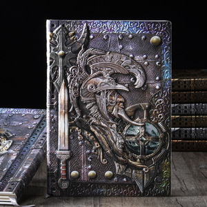 Cuaderno de Cuero PU con Grabado de <span class=keywords><strong>Espada</strong></span> y Escudo de Caballero Paladín Medieval, Diario Caballeresco para Negocios - Product Image 1