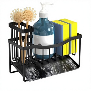 Scaffale Multifunzionale Senza Foratura per <span class=keywords><strong>Lavello</strong></span> da Cucina, Portaoggetti e Scolapiatti - Product Image 1