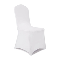 Housse de chaise blanche en polyester et élasthanne, housse de chaise extensible pour mariage, fête, banquet, housse de chaise à devant plat