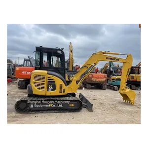 حفارة صغيرة مستعملة آلة بناء مجنزرة مستعملة حفارات بكرة السفلية Komatsu PC55MR-2 الجرارات