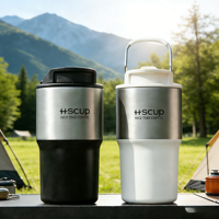 Gobelet isotherme en acier inoxydable de grande capacité, tasse de voyage pour l'extérieur, bouteille d'eau isolée thermiquement