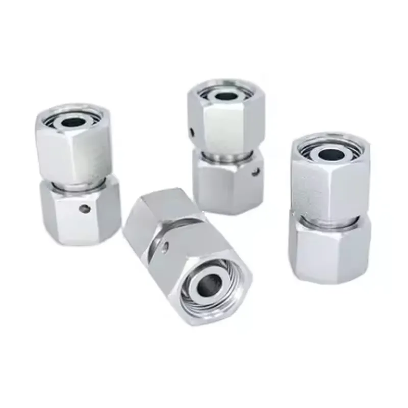 3C/3D Metric Internal Thread 24-Degree Straight-Through H Standard Ferrule Live Nut High-Pressure Oil Pipe Connection Pipe Joint