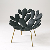 Fauteuil d'appoint design Cactus Petal, fauteuil lounge moderne rembourré pour hall d'hôtel, réception, salon, chambre à coucher