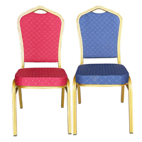 Chaise de banquet empilable en aluminium rembourrée en tissu pour hôtels, salles de réception et événements de mariage – Vente en gros à prix réduit
