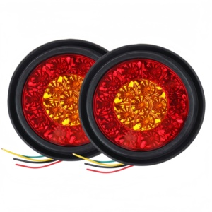 Piezas de Iluminación para Camiones de Alta Calidad, Luz Trasera Redonda de 4 Pulgadas de Doble Color con Anillo de Goma, Aplicable a Todos los Tipos de Camiones - Product Image 2