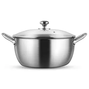 Large Capacity Heavy Duty Commercial Stainless Steel Cooking Stock Pot For Restaurant