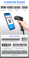 DS5220B-1D 1D2D Kabelloser 2,4G Handscanner für Barcodes und QR-Codes mit Ladestation für Supermarkt-Kassen