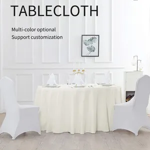 Mantel redondo de poliéster para fiestas, mantel blanco personalizado de 120 pulgadas para eventos y bodas