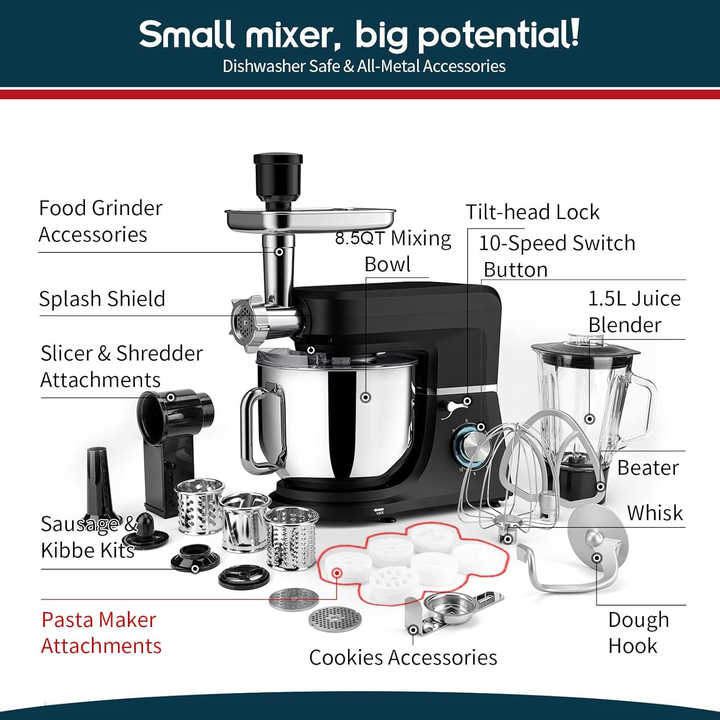 2000W Easy Control Cake Stand Mixer Blender Grinder Mixer Cake Machine for Home Used